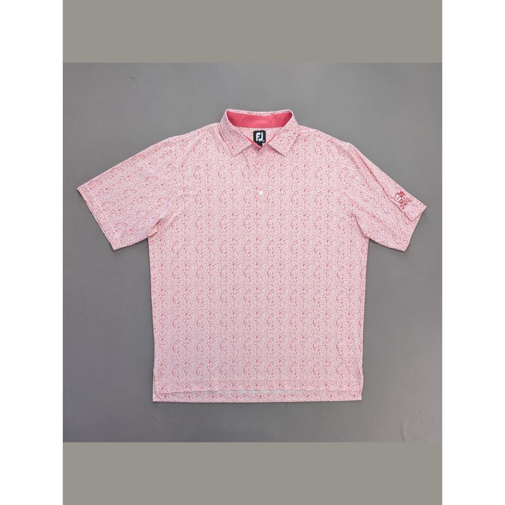 FootJoy Floral Golf Polo XL Pink White Performance Shirt